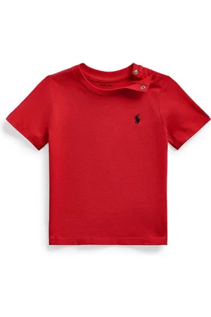 Ralph Lauren T-shirt bawełniany niemowlęcy kolor gładki 320832904036