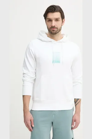 Calvin Klein Bluza bawełniana męska kolor z kapturem z nadrukiem J30J327525