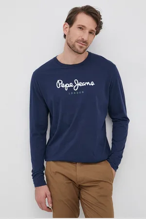 Pepe Jeans Longsleeve bawełniany EGGO LONG N kolor z nadrukiem PM508209.595