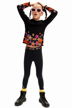 Desigual Legginsy dziecięce DAISY kolor z nadrukiem 24WGKK03