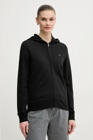 Calvin Klein Bluza bawełniana damska kolor z kapturem gładka K20K208426