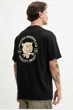 Dickies T-shirt bawełniany męski kolor z nadrukiem DK0A4ZARBLK1