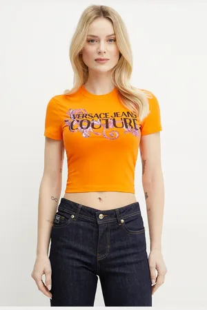 VERSACE T-shirt damski kolor czerwony 78HAHC05 CJ02C