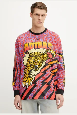 adidas Longsleeve bawełniany GRAPHIC LS TEE kolor wzorzysty JX1702
