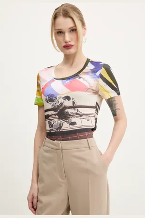 Desigual T-shirt COLLAGE damski kolor 25SWTK14