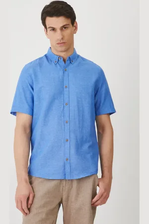 MEDICINE Koszula lniana kolor regular z kołnierzykiem button-down