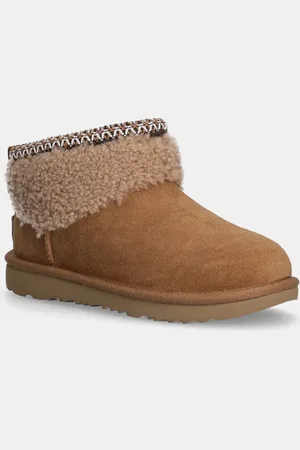 UGG Buty zimowe zamszowe dziecięce KIDS CLASSIC ULTRA MINI MAXI CURLY kolor 1157730K