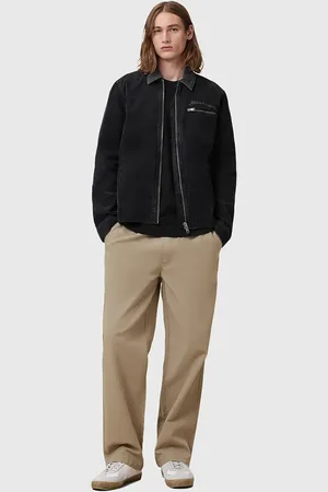 AllSaints Spodnie z domieszką lnu HANBURY męskie kolor proste M038TC