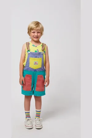 Bobo Choses Ogrodniczki jeansowe dziecięce Smiling kolor gładkie 125AC097