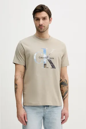 Calvin Klein T-shirt bawełniany męski kolor z nadrukiem J30J327483