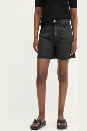 HUGO BOSS Szorty jeansowe damskie kolor gładkie high waist 50538855