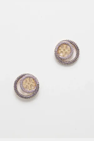 Tory Burch Kolczyki pozłacane Miller Pave 157231-400