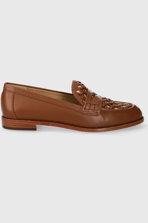 Ralph Lauren Mokasyny skórzane Wynnie II damskie kolor na płaskim obcasie 802925342002
