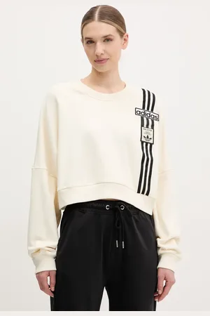 adidas Bluza bawełniana Adibreak Cropped Sweatshirt damska kolor z aplikacją JD0084