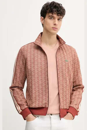 Lacoste Bluza męska kolor brązowy wzorzysta