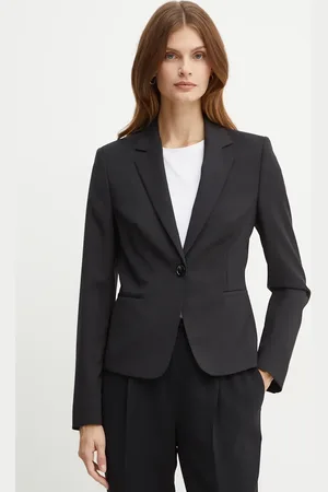 HUGO BOSS Marynarka wełniana kolor jednorzędowa gładka 50490020
