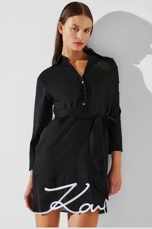 Karl Lagerfeld Sukienka bawełniana kolor mini prosta A2W46075