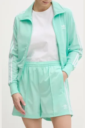 adidas Szorty Firebird damskie kolor z aplikacją high waist JD0819