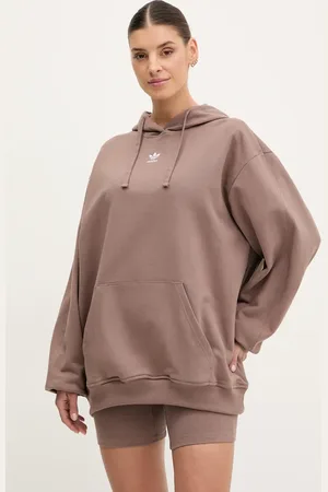 adidas Bluza bawełniana Essential damska kolor z kapturem gładka JC8981