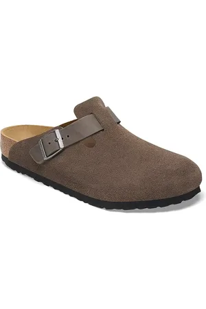 Birkenstock Klapki zamszowe Boston męskie kolor 1029210