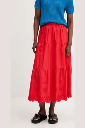 Desigual Spódnica bawełniana TOLSTOI kolor maxi rozkloszowana 25SWFW01