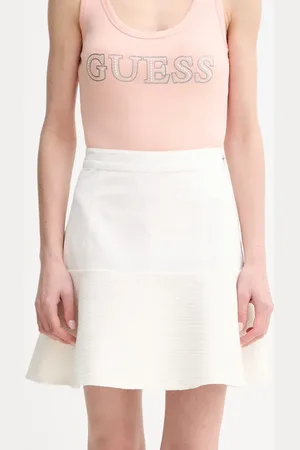 Guess Spódnica ELSIE kolor mini rozkloszowana W5GD87 WH610