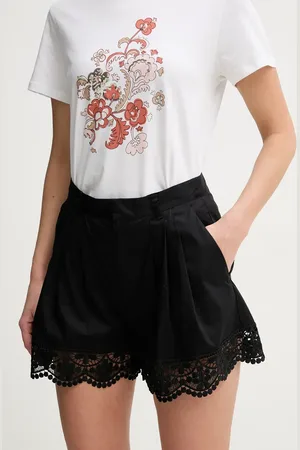 Twin-Set Szorty damskie kolor gładkie high waist 251TT2096