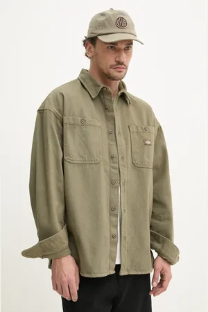 Dickies Koszula bawełniana męska kolor relaxed z kołnierzykiem klasycznym DK0A4YF5MGR1
