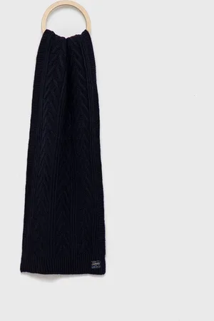 Superdry Szalik z domieszką wełny kolor gładki