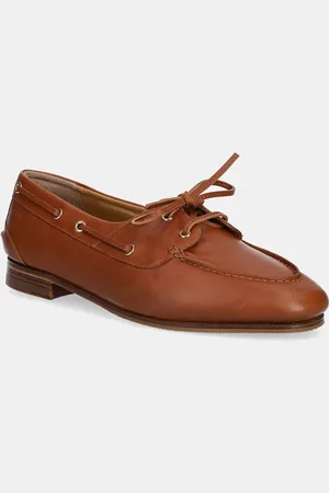 Bally Mokasyny skórzane damskie kolor na płaskim obcasie WF002V
