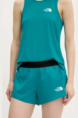 The North Face Szorty sportowe Breeze damskie kolor zielony wzorzyste high waist NF0A8BNX6GO1