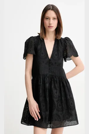 HUGO BOSS Sukienka bawełniana kolor mini rozkloszowana 50538362