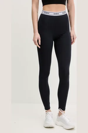 Guess Legginsy ALINE damskie kolor niebieski z nadrukiem V5GB04 KCSA2