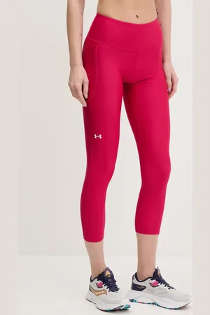 Under Armour Legginsy treningowe HG Armour HiRise kolor bordowy gładkie 1365335