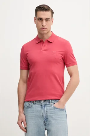 HUGO BOSS Polo męski kolor czerwony gładki 50507803
