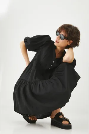 MEDICINE Sukienka lniana kolor mini oversize