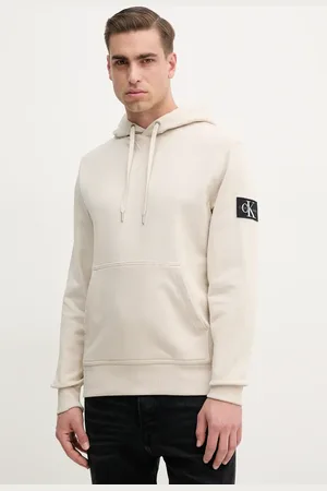 Calvin Klein Bluza bawełniana męska kolor z kapturem z aplikacją J30J323430