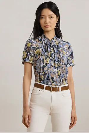 Ralph Lauren Koszula damska kolor relaxed z wiązanym dekoltem 200963606