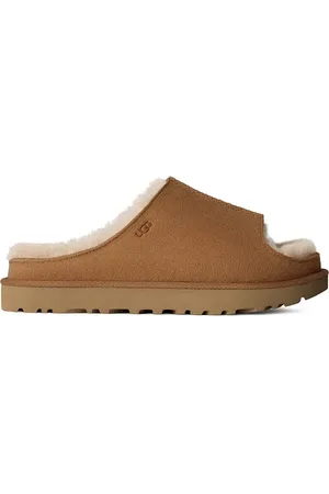 UGG Klapki zamszowe Greenport Slide damskie kolor na platformie 1167610-CHE