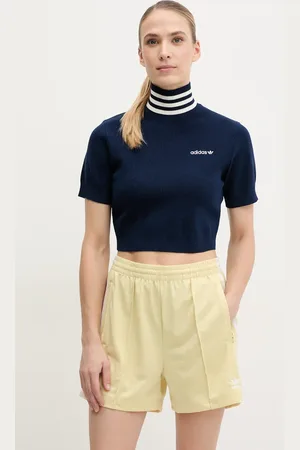 adidas T-shirt CROP TURTLENECK damski kolor z golfem JC7680