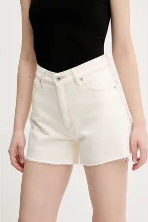 Hugo Blue Szorty jeansowe damskie kolor gładkie high waist 50540160