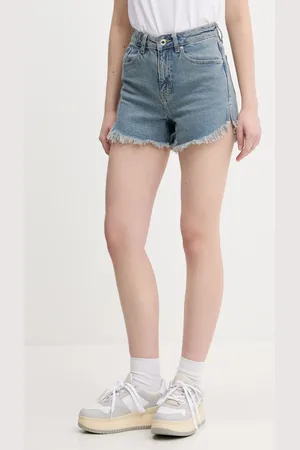 Karl Lagerfeld Szorty jeansowe damskie kolor gładkie high waist A2W10088