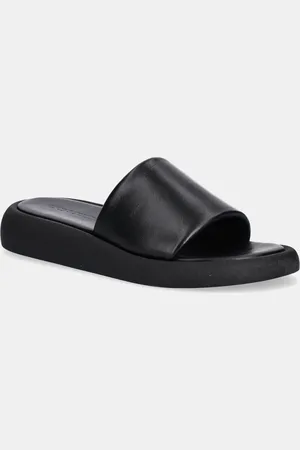Copenhagen Shoes Klapki skórzane Leather damskie kolor na koturnie CPH773
