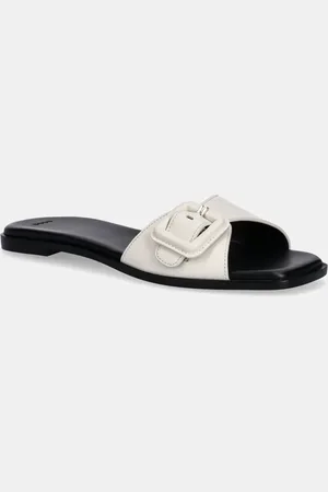 HUGO BOSS Klapki skórzane Charlize damskie kolor 50542200