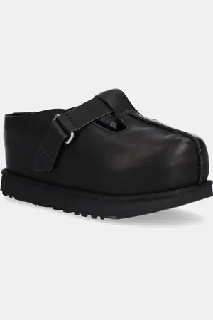 UGG Klapki Goldenstar Hi Clog damskie kolor na platformie 1169591-BLK