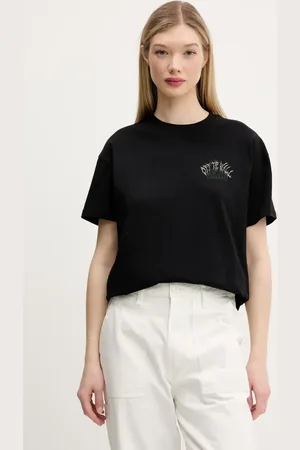 Vans T-shirt bawełniany damski kolor VN000MCNBLK1