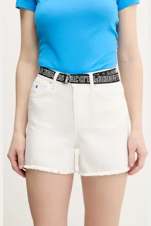 Karl Lagerfeld Szorty jeansowe damskie kolor gładkie high waist A2W10039