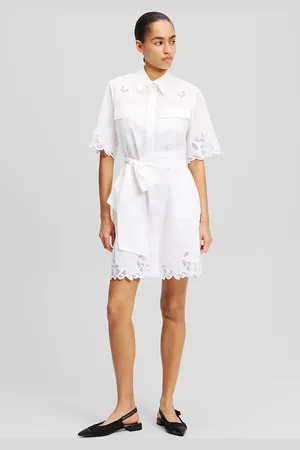 Karl Lagerfeld Sukienka bawełniana kolor mini prosta A2W13009