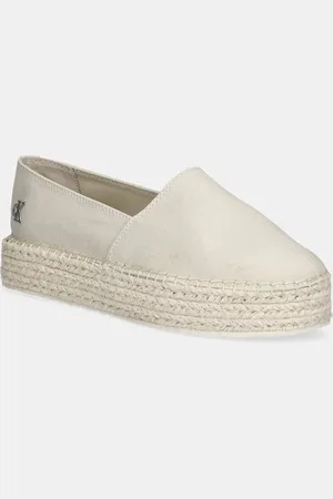 Calvin Klein Espadryle FLATFORM ESPADRILLE MG/HDW kolor na platformie YW0YW01737