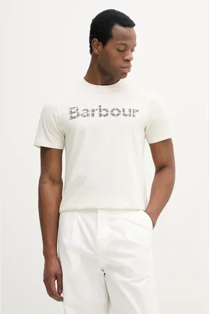 Barbour T-shirt bawełniany męski kolor z nadrukiem